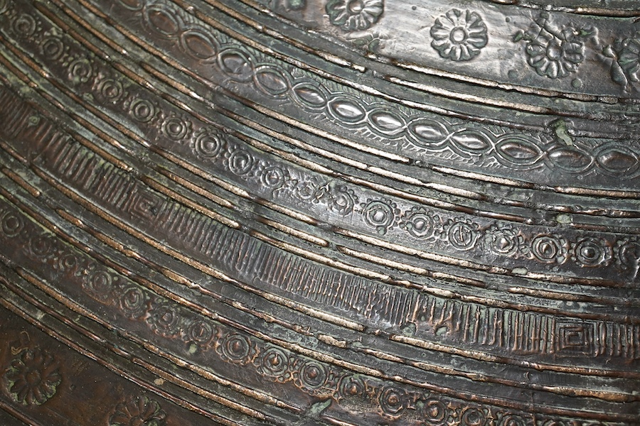 A large Sino-Shan bronze rain drum, Shan States, East Burma, 19th century